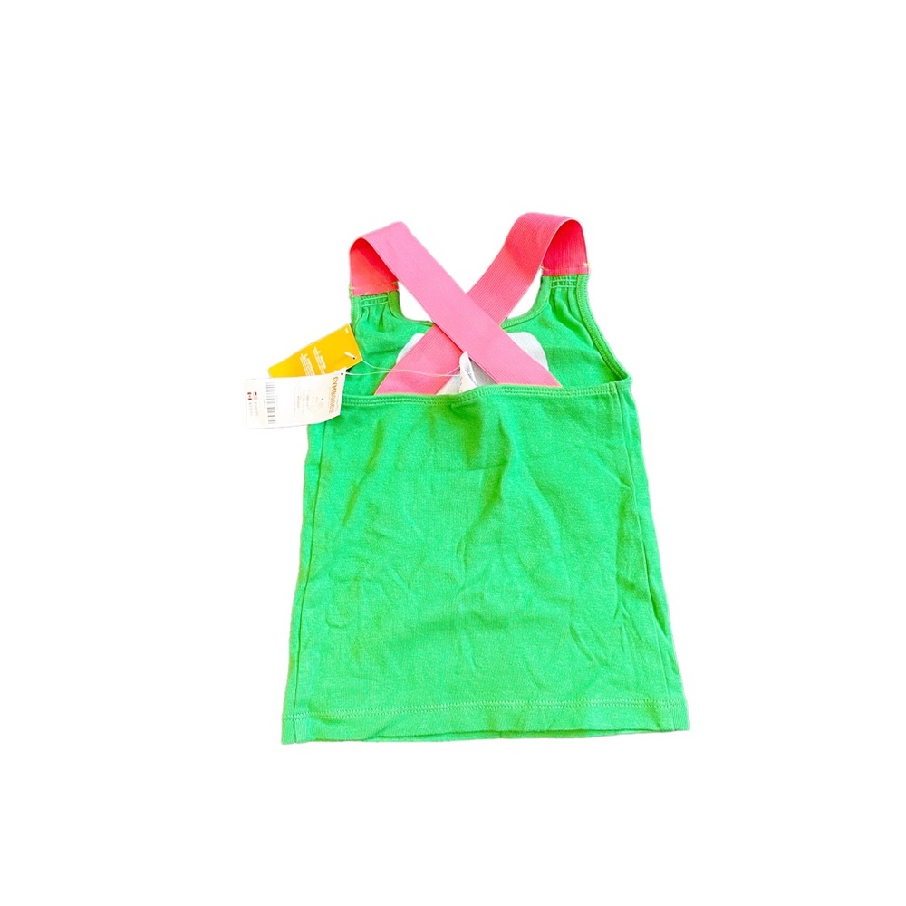 NWT Gymboree Flamingo Cross Back Tank Top Green and Pink Size 4 - Picture 2 of 6